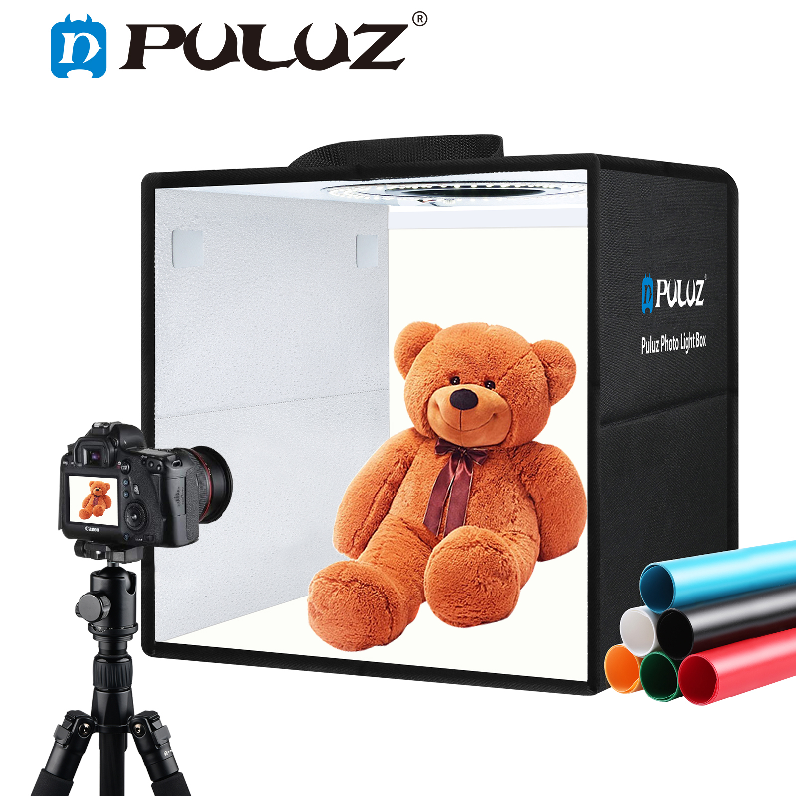 Photography Lighting Kit With Backdrop - PULUZ 30cm 12inch Lightbox Mini Foldable