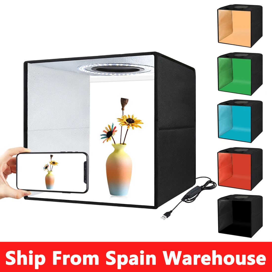 Photography Lighting Kit With Backdrop - 30/40CM Photo Studio Light Box,Dimmable LED
