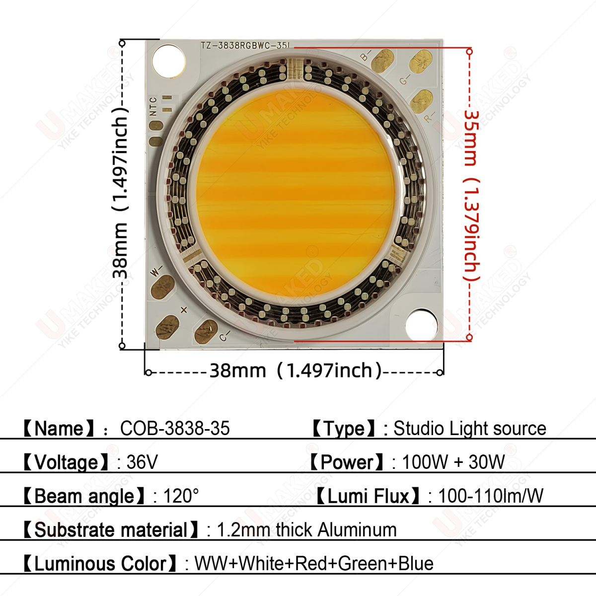 38x38mm 290W COB SMD LED Beads - Photography Lighting Options บทวิจารณ์และราคา