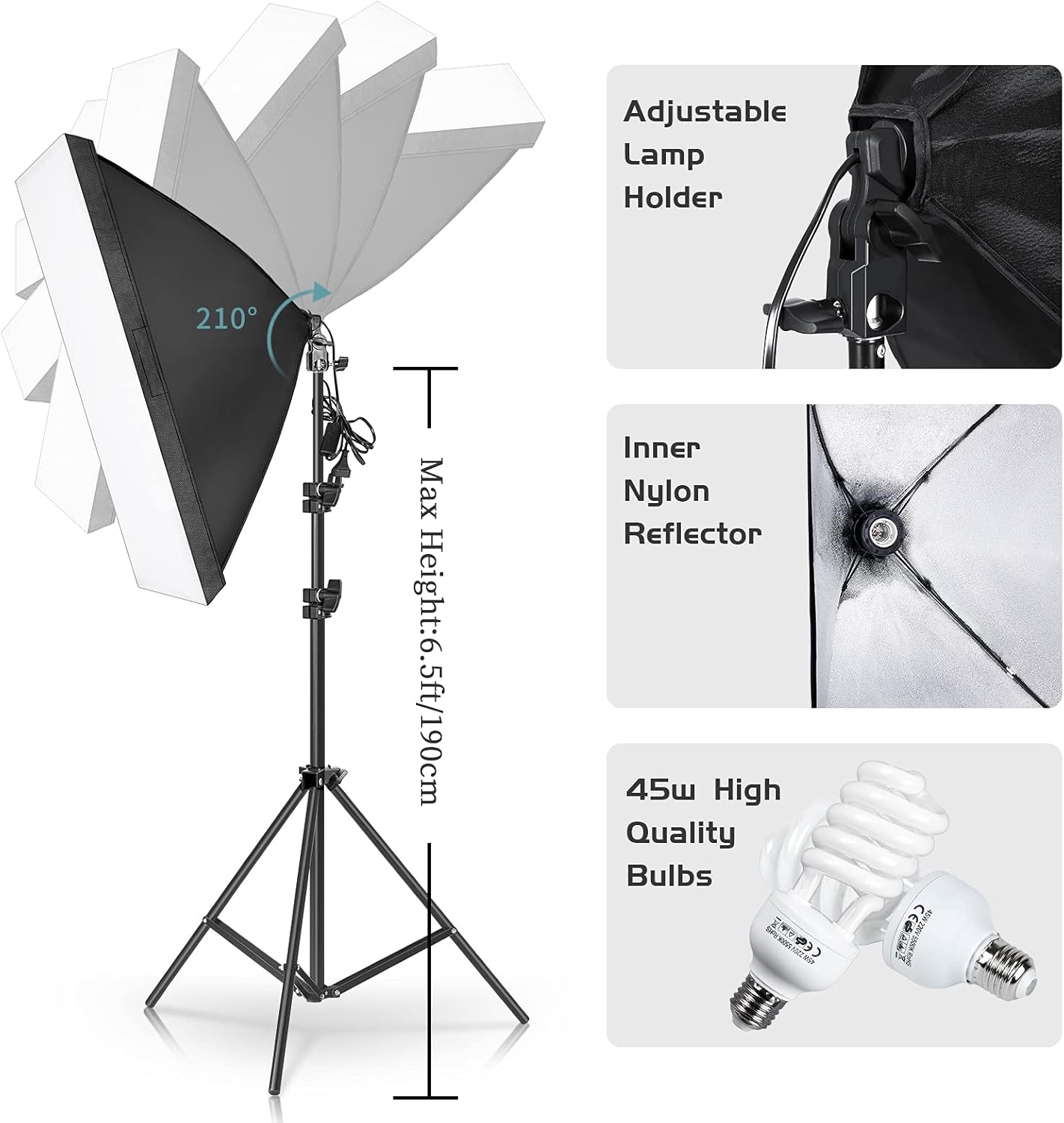 Photography Lighting Kit, Ligh - Photography Lighting Kit With Backdrop บทวิจารณ์และราคา