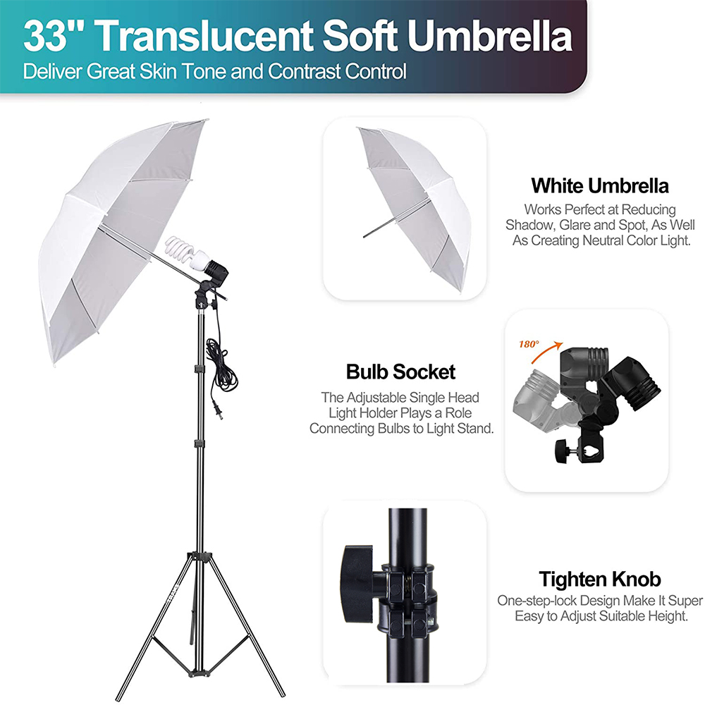 Cost-effective  Photo Studio E - Photography Lighting Kit With Backdrop บทวิจารณ์และราคา