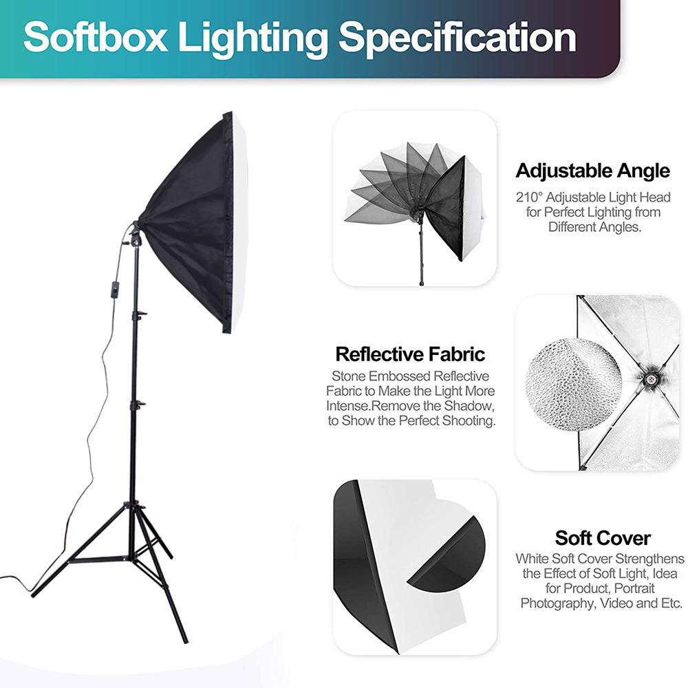 Cost-effective  Photo Studio E - Photography Lighting Kit With Backdrop บทวิจารณ์และราคา