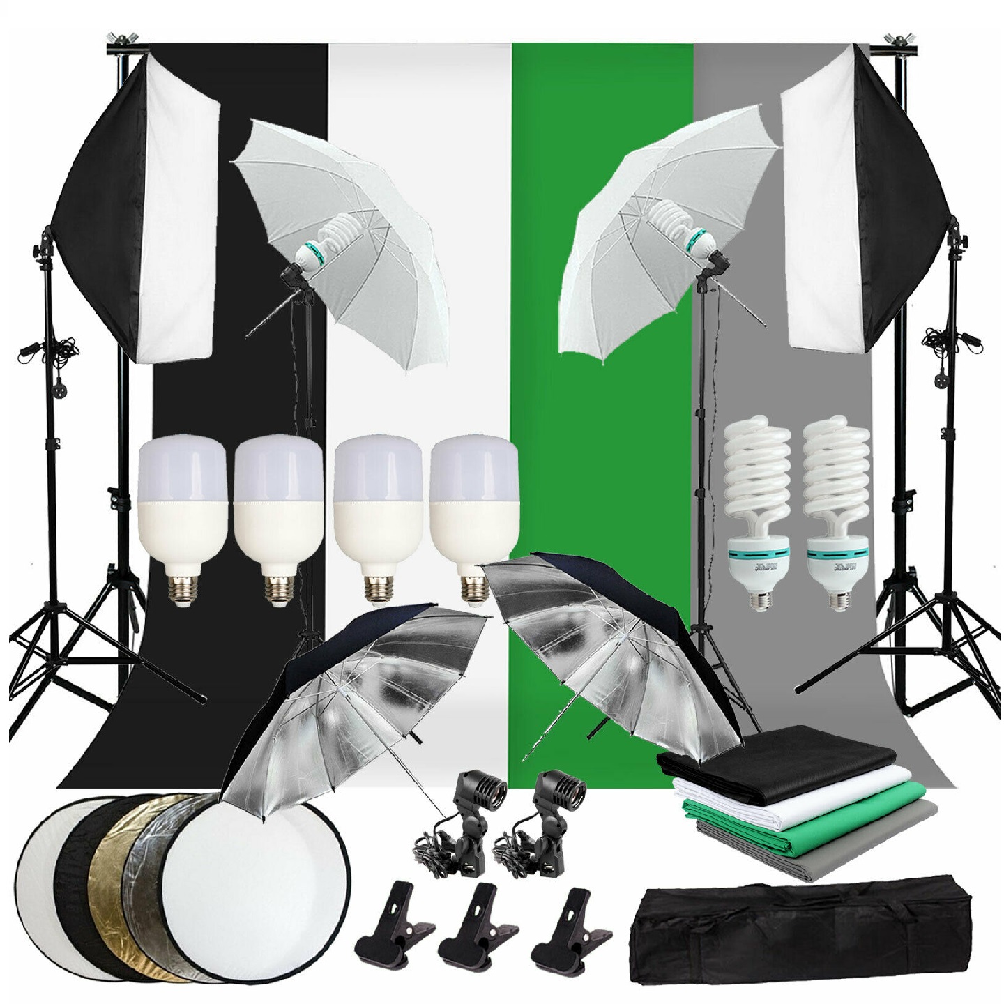 Gold Seller Full Set Photograp - Photography Lighting Kit With Backdrop บทวิจารณ์และราคา