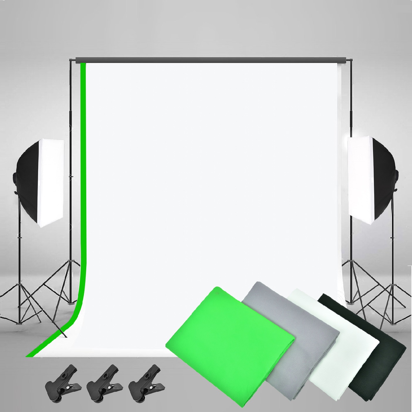 Gold Seller Full Set Photograp - Photography Lighting Kit With Backdrop บทวิจารณ์และราคา