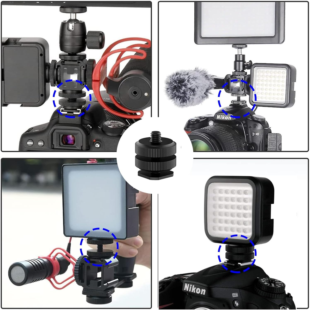 Aluminum Alloy Hot Shoe to 1/4 - Photography Led Lighting Kit บทวิจารณ์และราคา